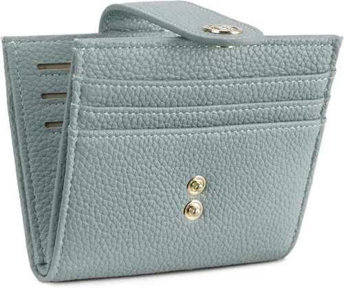 Miniatura 11 de BOSTANTEN - Billetera delgada para mujer, pequeña, con bloqueo RFID, tarjetero de cuero plegable con cremallera y bolsillo para monedas, Pequeña