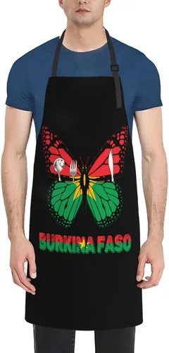 Miniatura 16 de Delantal vintage con diseño de bandera de la República Centroafricana con bolsillos para chef, hombres y mujeres, pintor, cocina, horneado
