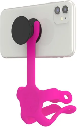 Miniatura 4 de PopSockets: Soporte y soporte flexible para teléfono, soporte de trípode para teléfono, soporte universal para dispositivo - rosa intenso Puesta
