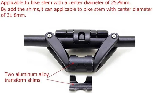 Miniatura 5 de UPANBIKE Manillar plegable de la bici de la aleación de aluminio del manillar de la vespa de liberación rápida barra plegable 1.252 in/1.000 in