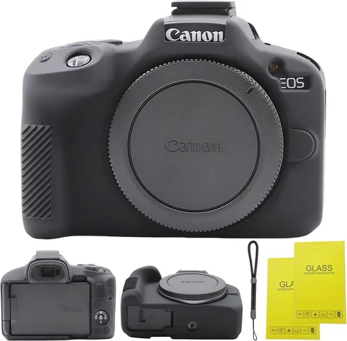 Miniatura 10 de EOS R50 - Funda protectora de silicona suave para cámara Canon EOS R50 EOSR50 Vlogging Camer, viene con 2 protectores de pantalla y 1 correa