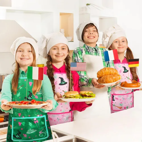Miniatura 6 de Delantales para niños para cocinar delantal de Navidad lindo delantal rojo para cocina, cocina, hornear, barbacoa, pintura, manualidades