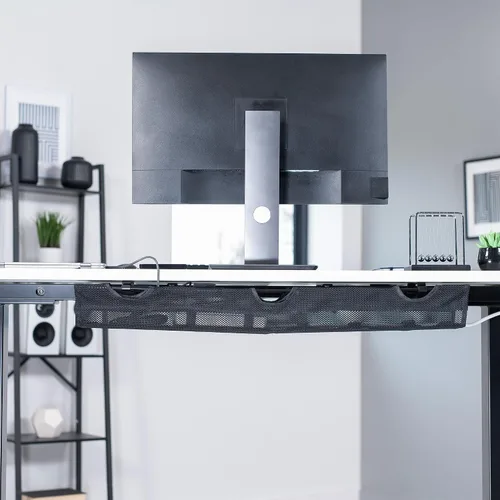 Miniatura 2 de VIVO DESK-AC36MH-S - Organización de cables de red de malla para debajo del escritorio, 36 pulgadas con soporte para regleta de alimentación