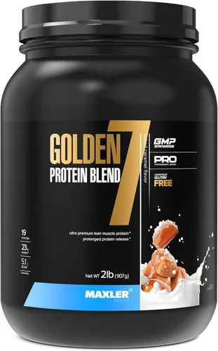 Miniatura 12 de Maxler Golden 7 Protein Blend - Proteína en polvo para ganancia muscular y recuperación - Polvo de proteína de vainilla de 2 libras
