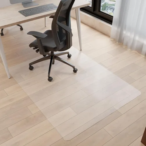 Tapete para silla de escritorio para suelos duros, 48 x 30 pulgadas, protector transparente de oficina para madera dura, tapete de plástico de fácil