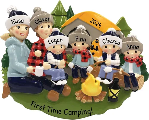 Miniatura 4 de Adorno personalizado en 3D de nuestra primera Navidad 2025 para parejas, para campamento, malvaviscos, para parejas, 2025, familia de 2 al aire