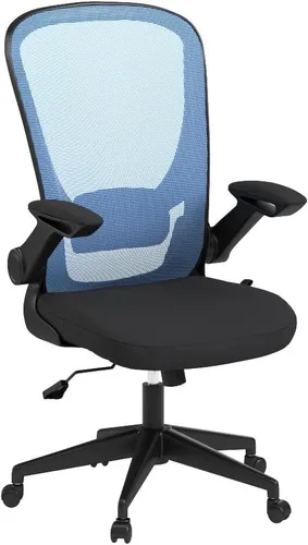 Miniatura 6 de Silla ergonómica de malla para oficina, con respaldo lumbar, giratoria, con ruedas, ejecutiva, con brazos y respaldo medio ajustable, para Azul