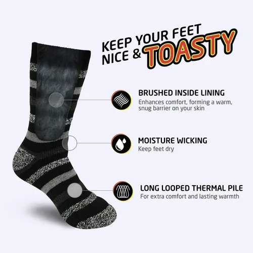 Miniatura 3 de HOT FEET - Calcetines térmicos para hombre, paquete de 24unidades, calcetines para frío extremo, para botas, calcetines de invierno con aislamiento