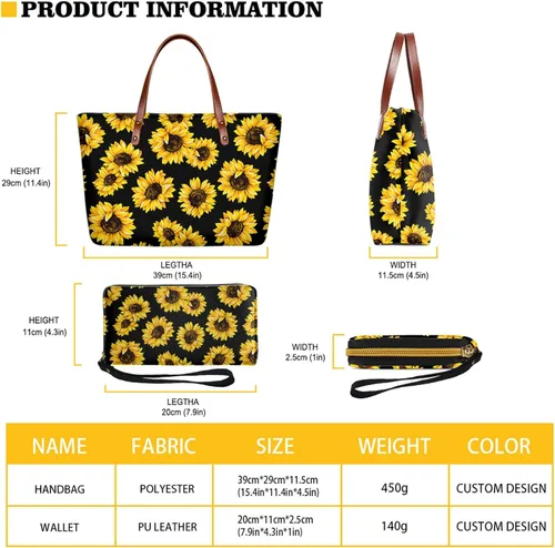 Miniatura 2 de Suhoaziia Juego de bolsos para mujer, diseño de perro salchicha, con asa superior, para mujer, con cartera de piel sintética
