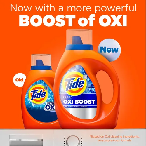 Miniatura 2 de Tide Ultra Oxi Boost - Detergente líquido para ropa con potencia extra de Oxi, 132 onzas líquidas, 94 cargas, removedor avanzado de manchas