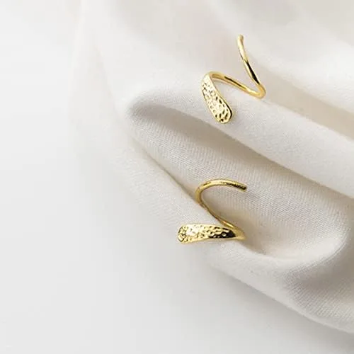 Miniatura 4 de Women's Stud Earrings Cross Chain Earrings Zircon Geometry Silver Earrings with S925 Silver Needle 14K Gold Plated Small Simple Spiral Thread