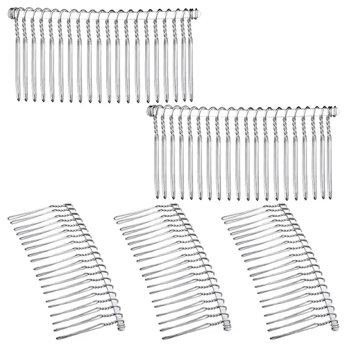 5 peines para el cabello para mujer, accesorios de metal, peine de pelo de novia, 20 dientes, peine de velo de boda, peine decorativo para mujeres