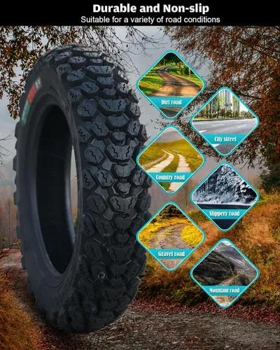 Miniatura 5 de Neumático de 3.50-10 de 3.50 pulgadas, neumático sin cámara de 10 pulgadas, neumático de nieve todoterreno de 3.50-10 para accesorio de repuesto