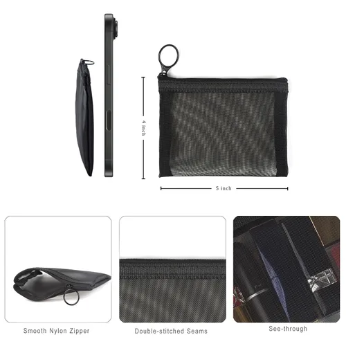 Miniatura 4 de Patu Bolsas de malla con cremallera, organizador de accesorios cosméticos de maquillaje de belleza, kit de aseo de viaje, bolsa de almacenamiento, 5
