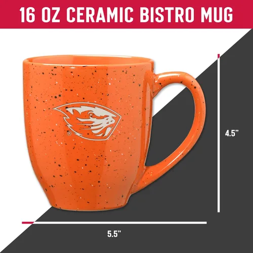 Miniatura 5 de NCAA Oregon State Beavers - Taza de café de cerámica grabada con láser de 16 oz en color del