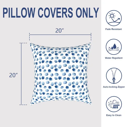 Miniatura 168 de Juego de 2 almohadas para exteriores de 16 x 16 pulgadas, repelentes al agua con interiores, para muebles de patio, hogar, jardín, geometría bohemia