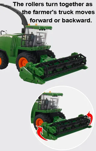 Miniatura 3 de Juguete tractor de control remoto – Camión RC para niños con función de pulverización/luz LED/sonido realista, 2 baterías recargables, vehículos