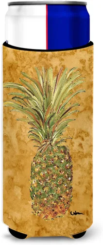 Caroline's Treasures 8654MUK Pineapple Ultra Hugger para latas delgadas para latas delgadas, funda para enfriar, lavable a máquina, funda para Piña