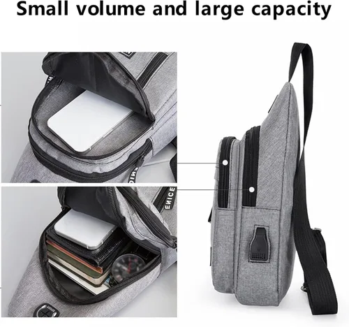 Miniatura 9 de Gecau Bolso bandolera multiusos - Bolso cruzado en el pecho - Mochila deportiva de senderismo - Mochila casual para hombres y mujeres