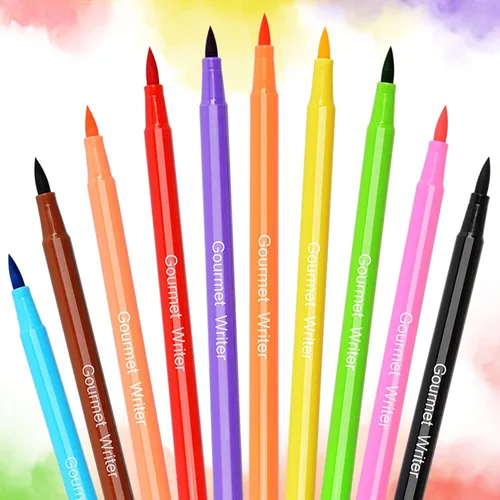 10 bolígrafos para colorear alimentos, marcadores para colorear alimentos para pasteles, galletas, escritores gourmet para huevos de Pascua,