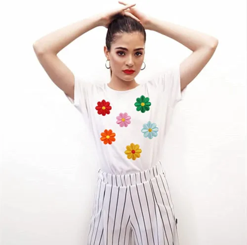 Miniatura 3 de 39 parches bordados de flores para planchar con diseño de margaritas y mariposas, parches de costura para bolsas de coagulación, gorras, sombreros