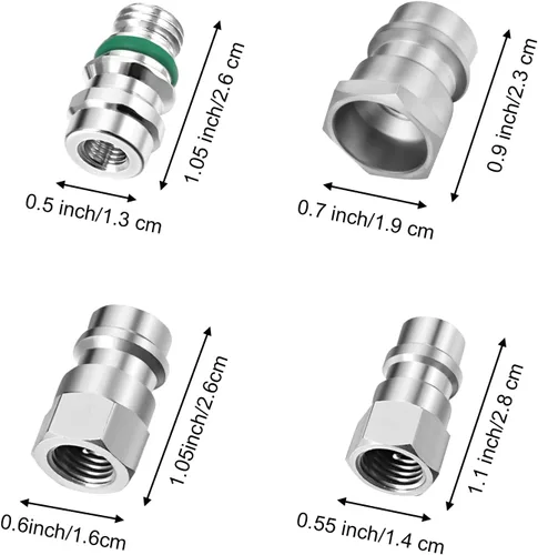 Miniatura 2 de Mudder 4 piezas VA-LH11 A/C Pro R-12 a R-134a kit de piezas de modificación, adaptador de conversión de adaptación compatible con rosca SAE de 1/4