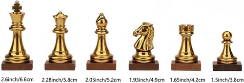 Miniatura 6 de Piezas de ajedrez de metal con peso de 2.6 pulgadas King Extra Queens Piezas de ajedrez solamente, sin tablero