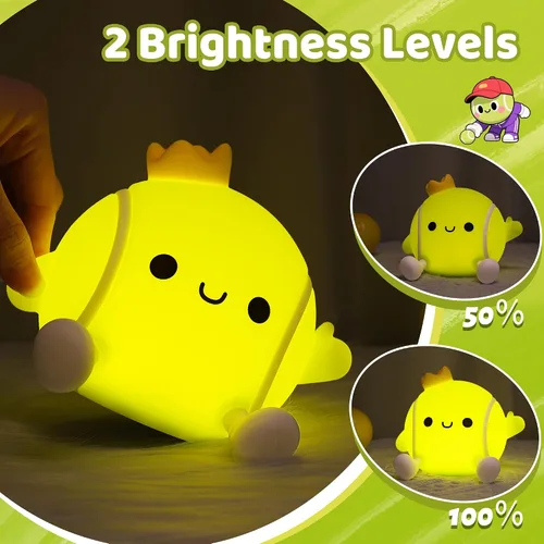 Miniatura 2 de Attivilife Luz Nocturna de Tenis, Regalos de Pelota de Tenis para Niños, Lámpara LED Táctil Regulable Recargable para Decoración de Guardería y Mesa