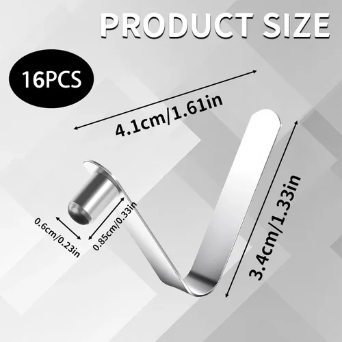 Miniatura 2 de 16 clips de resorte de paleta, clips de resorte para poste de tienda, clip de botón a presión de acero inoxidable, clip para poste de tienda