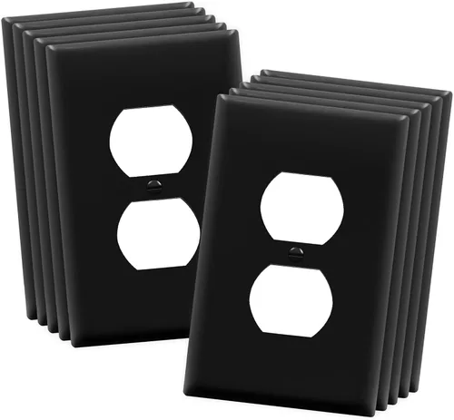Miniatura 72 de ENERLITES Placa de pared de salida de receptáculo dúplex de tamaño mediano, placas de cubiertas de toma de corriente, tamaño medio de 1 banda, 4.88