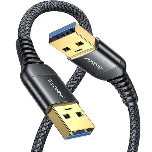 AINOPE Cable USB a USB, cable USB 3.0 A a A macho a macho [nunca se rompe], cable tipo A de doble extremo compatible con cajas de disco duro, KVM,