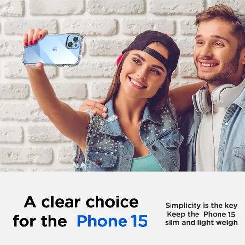 Miniatura 5 de AICase Funda transparente compatible con iPhone 15 (6.1 pulgadas), resistente protección contra caídas, cuerpo completo, a prueba de golpes, a