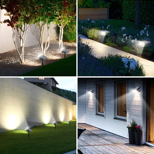 Miniatura 2 de Focos solares para exteriores, [paquete de 8/65 LED] 2 en 1, focos solares para paisajes, 3 modos de iluminación, luces solares para jardín, luces