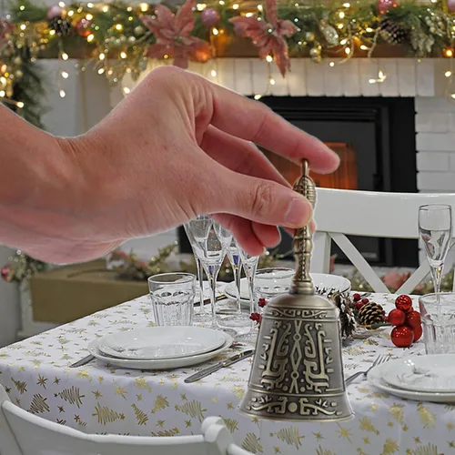 Miniatura 4 de Campana de llamada de latón macizo súper fuerte para tocar en la boda, campanas de mano de nuevo estilo para personas mayores, campanas de mano