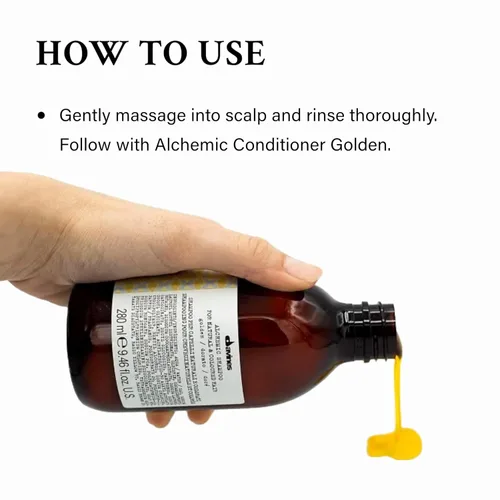 Miniatura 4 de Davines Champú alquimico, limpieza segura para cabello teñido, 6 tonos vibrantes para iluminar e intensificar Dorado