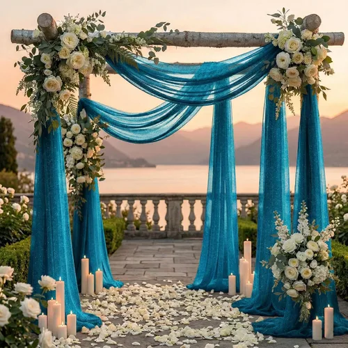 Miniatura 4 de MDS Paquete de 2 paneles de cortina para arco de boda (30 pulgadas de ancho x 20 pies de largo) tela de gasa transparente para boda, ceremonia