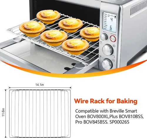 Miniatura 2 de Estante de horno de acero inoxidable para horno inteligente Breville BOV800XL, Plus BOV810BSS, Pro BOV845BSS. SP0002651, reemplazos de estantes