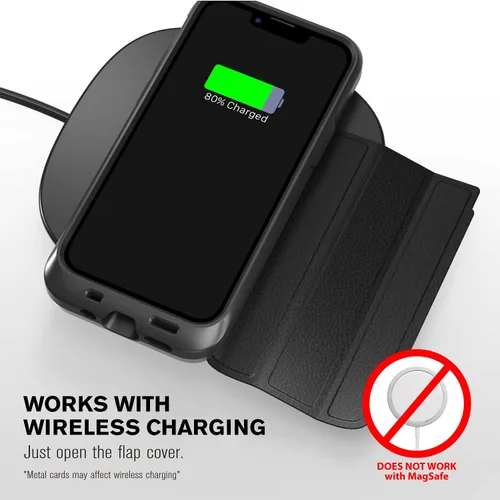 Miniatura 9 de VENA Funda tipo cartera compatible con Apple iPhone 13 Mini (5.4 pulgadas), vCommute (protección contra caídas de grado militar), funda de cuero
