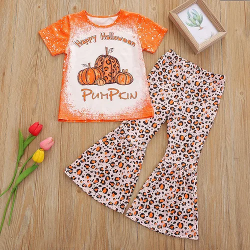 Miniatura 2 de Camiseta de manga corta con estampado de letras para bebé, 2 piezas, traje de primavera y verano