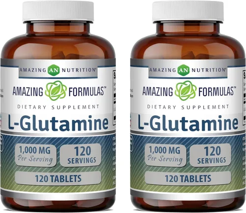 Miniatura 7 de Amazing Formulas L - Tabletas de glutamina de 1000 mg Suplemento de aminoácidos para hombres y mujeres Sin OMG Sin gluten Fabricado