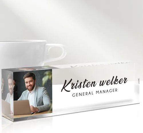 Miniatura 13 de Placa de Nombre Personalizada para Escritorio, Placas de Nombre Personalizadas para Escritorios, Placa de Nombre Personalizada de Acrílico