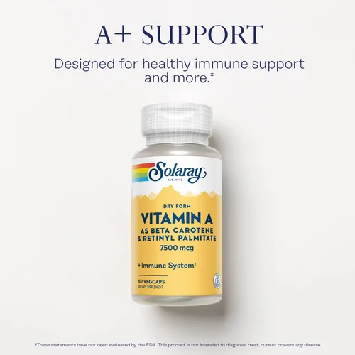 Miniatura 3 de SOLARAY Vitamina A de forma seca – Vitamina A como 60% betacaroteno y 40% palmitato de retinilo con polvo de zanahoria – Ojos, actividad