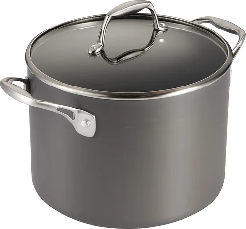 Miniatura 12 de Tramontina OnyxPro - Juego de 8 utensilios de cocina anodizados duros antiadherentes con tapas de vidrio, ollas y sartenes, apto para horno
