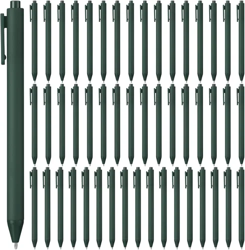 Miniatura 15 de 50 bolígrafos retráctiles a granel de 0.039 in, punta media, tinta negra, lindos bolígrafos de escritura suave, suministros escolares