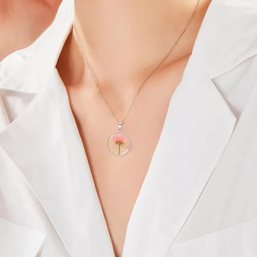 Miniatura 54 de Pressed Flower Necklace Gift for Women Personalized Handmade Necklaces Birth Flower Necklace