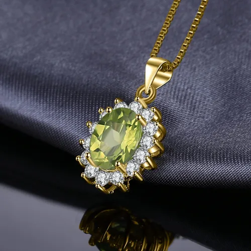 Miniatura 51 de JewelryPalace Princess Diana Kate Middleton Natural Amethyst Citrine Garnet Peridot Topaz Created Ruby Sapphire Simulated Emerald Pendant Necklace