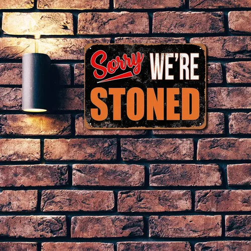 Miniatura 5 de Divertidas decoraciones de Weed Ganja, letrero de «Sorry We're Stoned», «Humor Man Cave Garage», bar, pub, granja, cafetería, arte de pared, póster