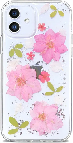 Miniatura 13 de Abbery - Funda diseñada para iPhone 12/12 Pro con purpurina, transparente y linda con diseño de mariposa, correa para la muñeca, brillante