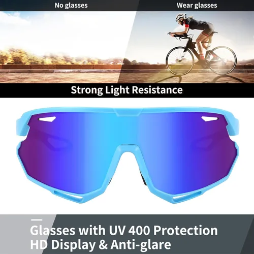 Miniatura 3 de FEISEDY Gafas de sol deportivas para hombres y mujeres, gafas de ciclismo con protección UV, para béisbol, esquí, correr, golf, B0082