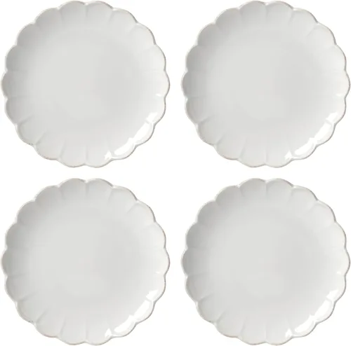 Miniatura 19 de Lenox Juego de vajilla de gres, vajilla francesa de 12 piezas para 4, color blanco perle festoneado, servicio para 4, apto para lavavajillas, juego